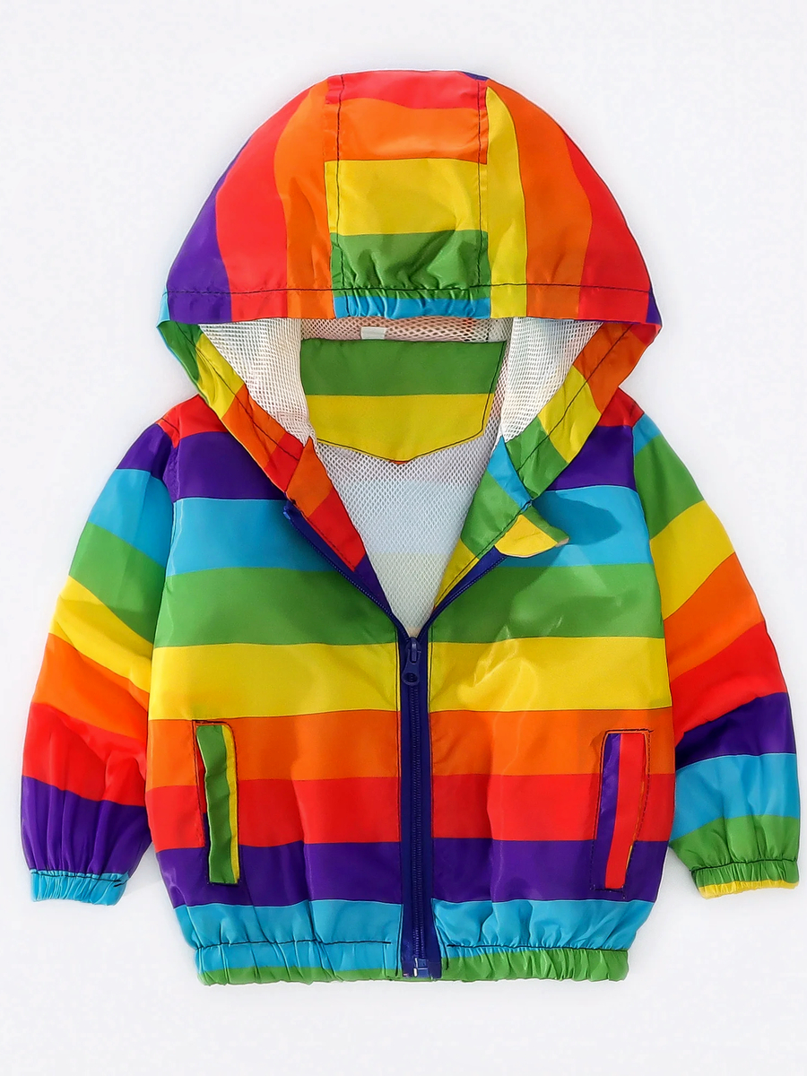 Veste bébé garçon avec rayures arc-en-ciel