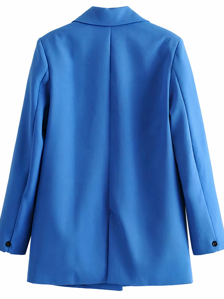 Veste blazer femme à double boutonnage style vintage – Image 2