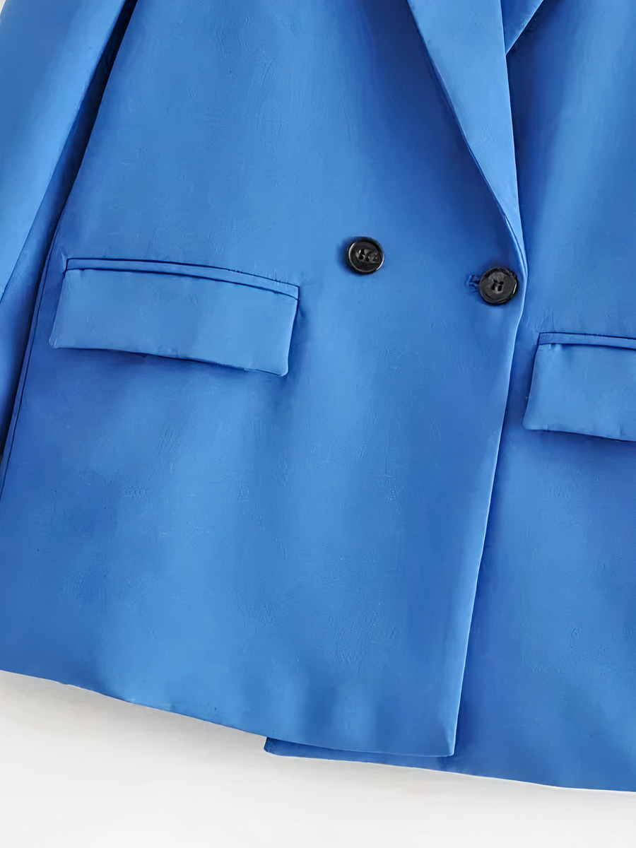 Veste blazer femme à double boutonnage style vintage – Image 3