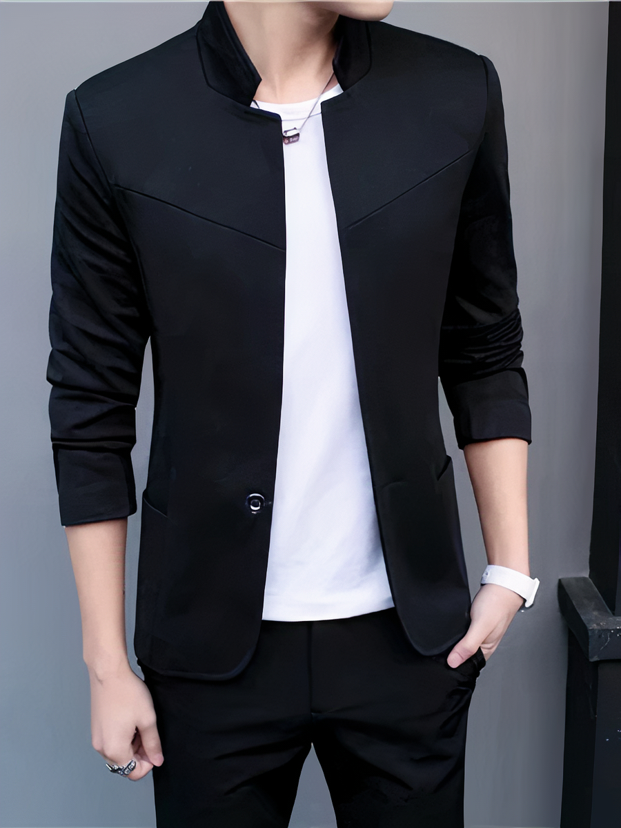Veste col mao homme de style blazer élégant – Image 2