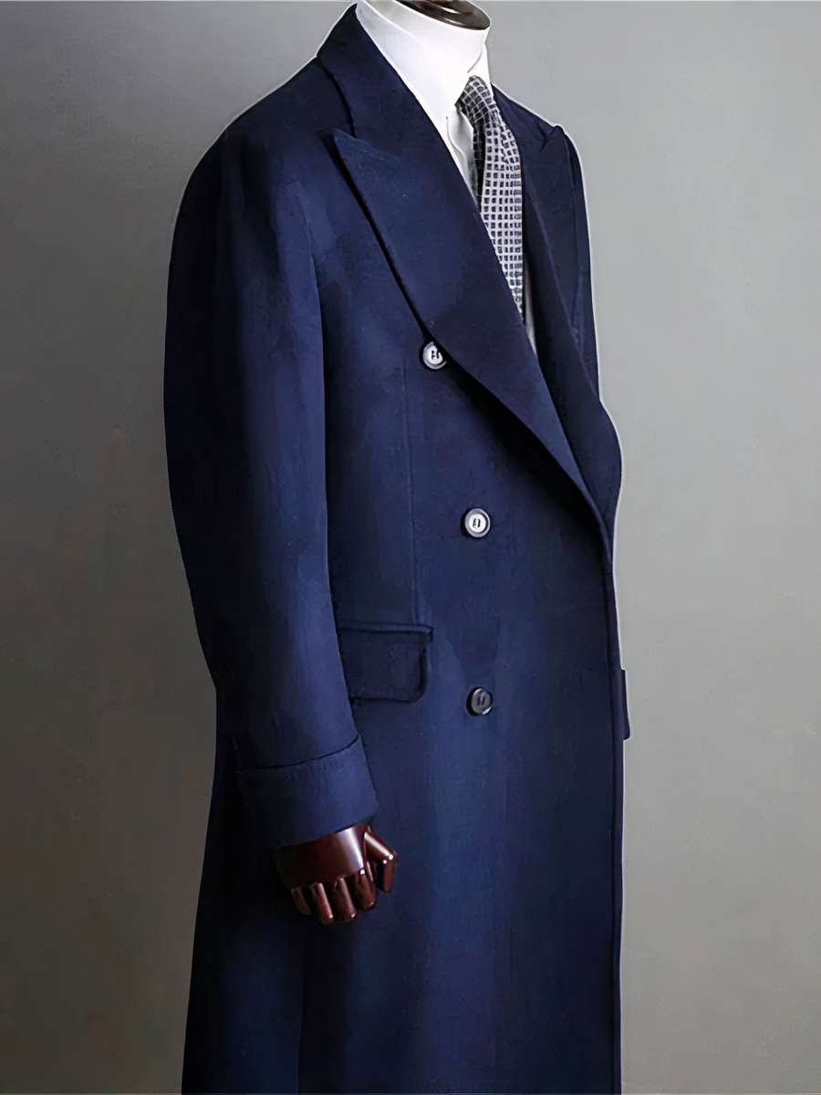 Veste costume homme style manteau long en laine – Image 2