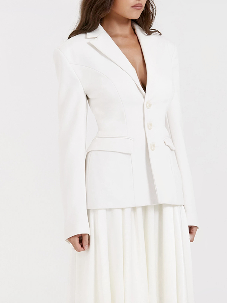 Veste de travail femme blanche et élégante de style blazer
