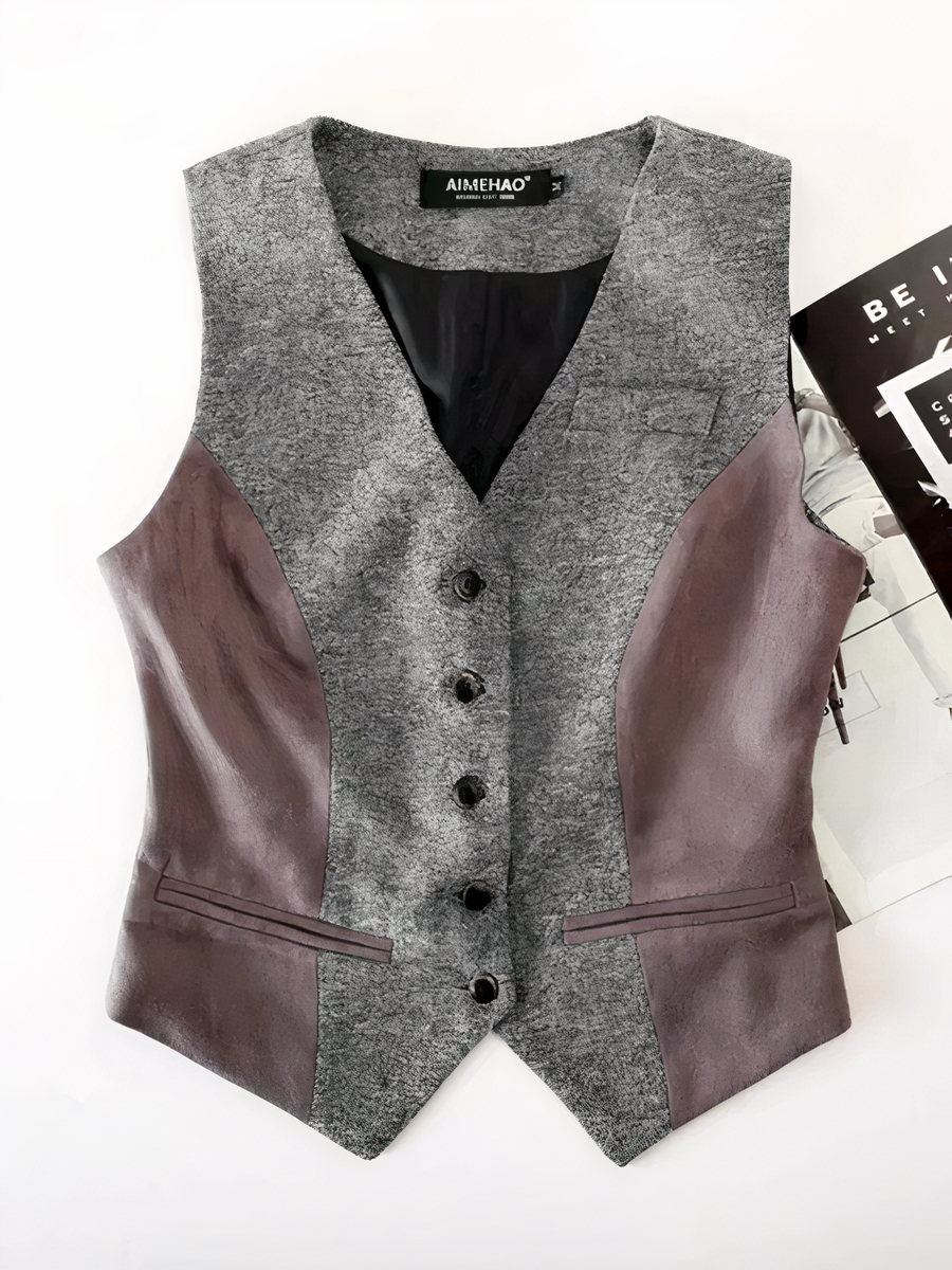 Veste équitation femme sans manches avec boutons