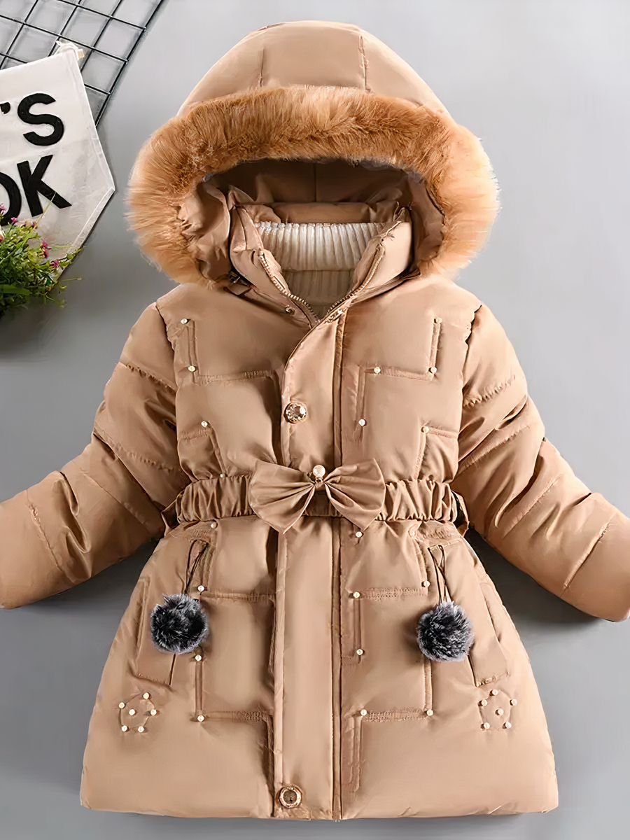 Veste fille avec capuche épaisse pour l’hiver – Image 2