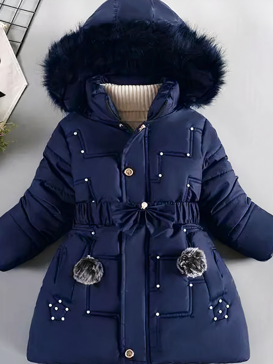 Veste fille avec capuche épaisse pour l’hiver – Image 3