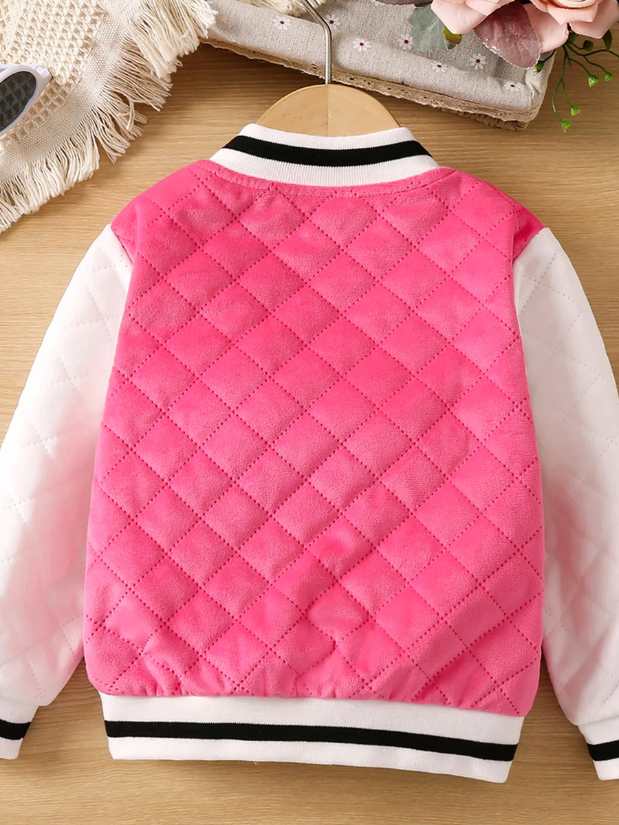 Veste fille style baseball avec un A brodé – Image 2