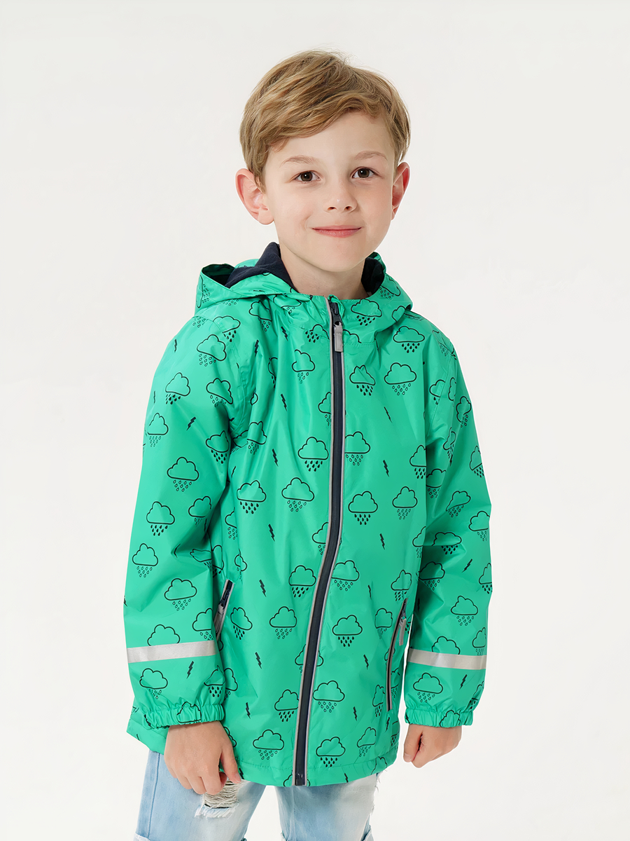 Veste garçon imperméable avec motifs de nuages et éclairs – Image 2
